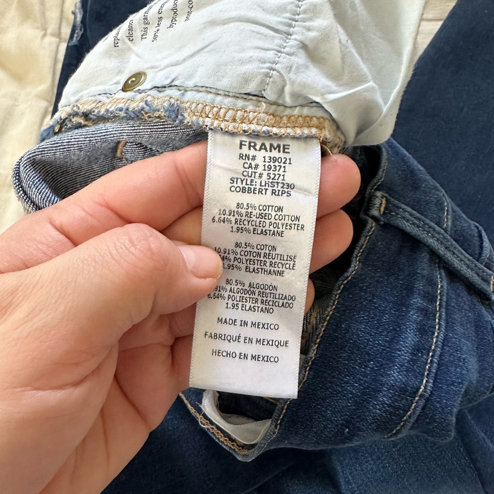 Frame Le High Straight Cobbert Rips Jeans - Picture 7 of 11